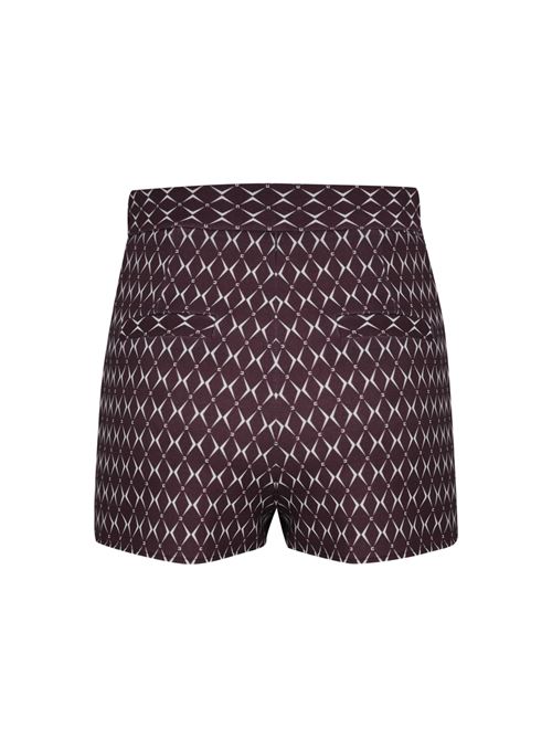 Shorts in crepe con fantasia rombi e cintura Elisabetta Franchi | SHS0146E2CI8